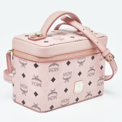 MCM Pink Visetos Coated Canvas and Leather Rockstar Vanity Case