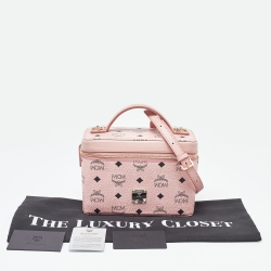 MCM Pink Visetos Coated Canvas and Leather Rockstar Vanity Case