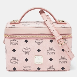 MCM Pink Visetos Coated Canvas and Leather Rockstar Vanity Case