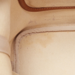 MCM Brown Visetos Coated Canvas and Leather Stripe Tote
