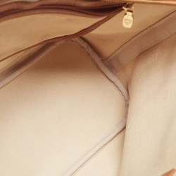MCM Brown Visetos Coated Canvas and Leather Stripe Tote