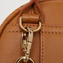 MCM Cognac Visetos Coated Canvas and Leather Mini Studded Stark-Bebe Boo Backpack