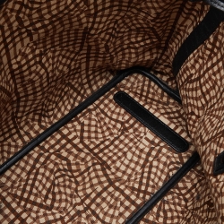 MCM Cognac/Black Visetos Coated Canvas and Leather Shopper Tote