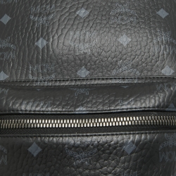 MCM Black Visetos Coated Canvas Small Stark Studded Backpack