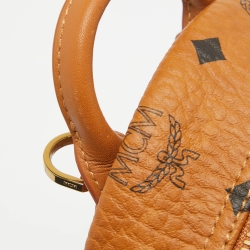 MCM Cognac Visetos Coated Canvas Mini Studded Stark Backpack