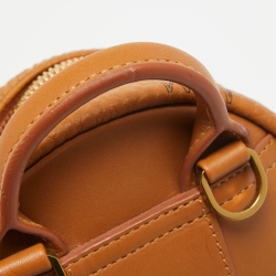 MCM Cognac Visetos Coated Canvas Mini Studded Stark Backpack