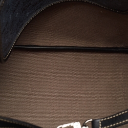 MCM Navy Blue/Black Visetos Coated Canvas and Leather Open Tote