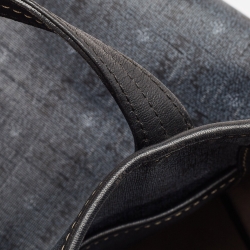 MCM Navy Blue/Black Visetos Coated Canvas and Leather Open Tote