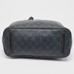 MCM Navy Blue/Black Visetos Coated Canvas and Leather Open Tote