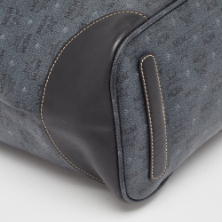 MCM Navy Blue/Black Visetos Coated Canvas and Leather Open Tote