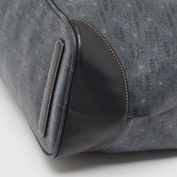 MCM Navy Blue/Black Visetos Coated Canvas and Leather Open Tote