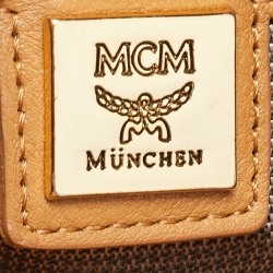 Pre Owned MCM Cognacn Visetos Coated Canvas and Leather Studs Stark Backpack