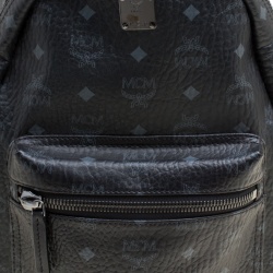 Pre Owned MCM Black Visetos Leather Small Stark Backpack