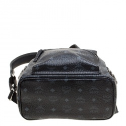 Pre Owned MCM Black Visetos Leather Small Stark Backpack