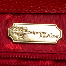 Pre Owned MCM Red Leather Vintage Backpack