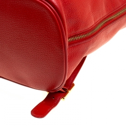 Pre Owned MCM Red Leather Vintage Backpack