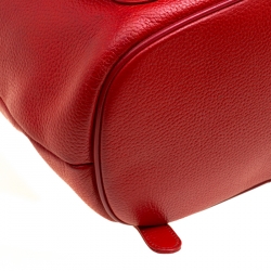 Pre Owned MCM Red Leather Vintage Backpack