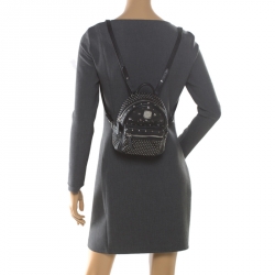 Pre Owned MCM Black Leather X Mini  Studded Strak-Bebe Boo Backpack