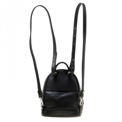 Pre Owned MCM Black Leather X Mini  Studded Strak-Bebe Boo Backpack