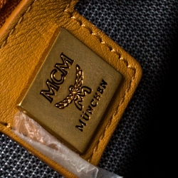 Pre Owned MCM Cognac Visetos Coated Canvas Medium Studs Stark Backpack