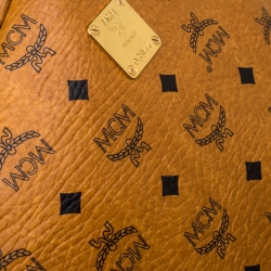 Pre Owned MCM Cognac Visetos Coated Canvas Medium Studs Stark Backpack