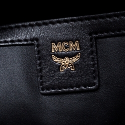 MCM Cognac Visetos Coated Canvas Medium Studs Stark Backpack