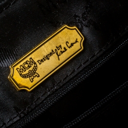MCM Black Nylon and Leather Drawstring Backpack