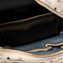 MCM Beige Visetos Coated Canvas Stark Side Studs Backpack