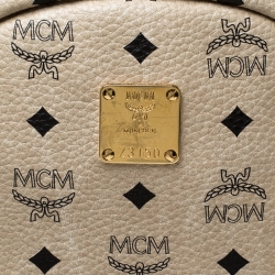MCM Beige Visetos Coated Canvas Stark Side Studs Backpack