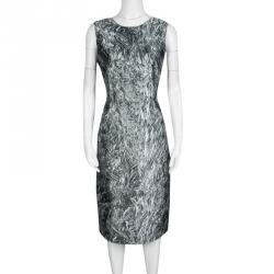 Pre Owned Mcq By Alexander McQueen Printed Foil Effect Sleeveless Dress M