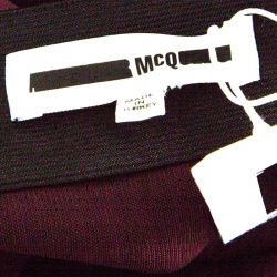 Pre Owned McQ by Alexander McQueen Burgundy Knit Peplum Mini Skirt L