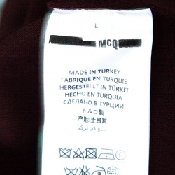 Pre Owned McQ by Alexander McQueen Burgundy Knit Peplum Mini Skirt L