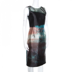 Pre Owned McQ by Alexander McQueen Haze Print Cutout Back Detail Sleeveless Dress S