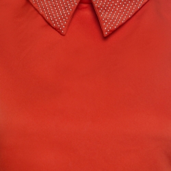 McQ by Alexander McQueen Red Studded Collar Detail Sleeveless Crop Top S
