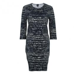 مملوكة مسبقًا McQ by Alexander McQueen Monochrome Printed Body-Con Dress XL