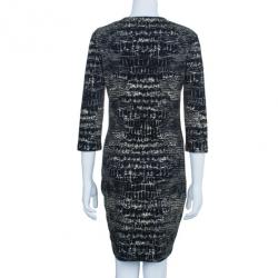 مملوكة مسبقًا McQ by Alexander McQueen Monochrome Printed Body-Con Dress XL
