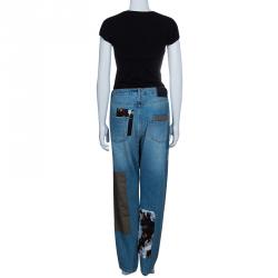 Pre Owned McQ by Alexander McQueen Loose Patchwork Distressed Jeans L