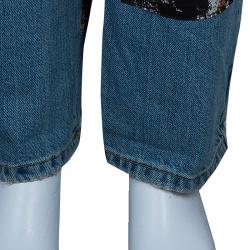 Pre Owned McQ by Alexander McQueen Loose Patchwork Distressed Jeans L