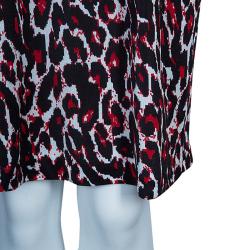 مملوكة مسبقًا فستان أم سي كيو باي أليكساندر مكوين نقشة الفهد أحمر وأسود بلا أكمام L