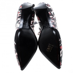 Pre Owned McQ by Alexander McQueen Leopard Print Leather Pointed Toe Ankle Boots Size 37