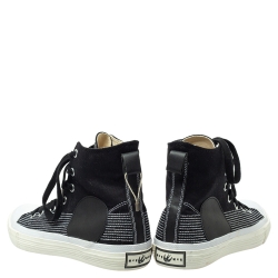 مملوكة مسبقًا حذاء رياضي أم سي كيو باي أليكساندر ماكوين سوالو بليمسول مرتفع من أعلى جلد و كانفاس أسود مقاس 40