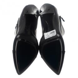 مملوكة مسبقًا McQ by Alexander McQueen Black Leather Biker Ankle Boots Size 40