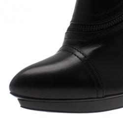 مملوكة مسبقًا McQ by Alexander McQueen Black Leather Biker Ankle Boots Size 40
