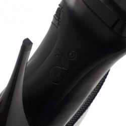 مملوكة مسبقًا McQ by Alexander McQueen Black Leather Biker Ankle Boots Size 40