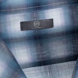 Pre Owned Alexander McQueen Lurex Detail Checked Front Tie Shirt M