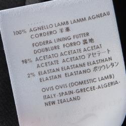 Pre Owned McQ By Alexander McQueen Black Lamb Leather Ruffled Back Pencil Skirt S