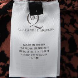 McQ By Alexander McQueen Orange Houndstooth Knit Sleeveless Dress S