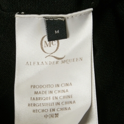 Pre Owned McQ by Alexander McQueen Black Animal Print Knit Flared Mini Dress M