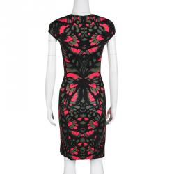 Pre Owned فستان أم سي كيو باي أليكساندر ماكوين طباعة كالديسكوب فراشة متعدد الألوان بأكمام قصيرة M