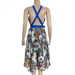 Pre Owned فستان ميدي أم سي كيو باي اليكساندر ماكوين طبع متعدد الألوان M